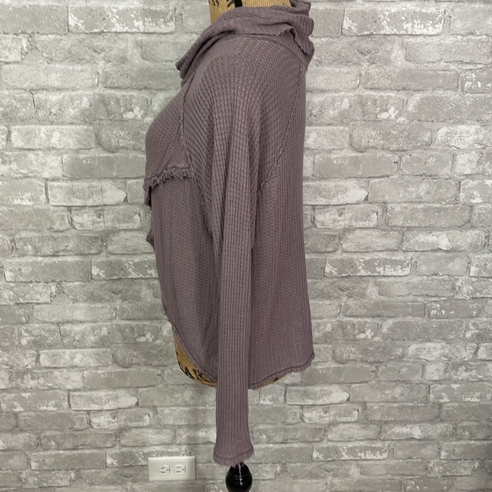 Free People We The Free Taupe Waffle Knit Top - Picture 3 of 6